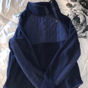 Navy fleece quilted pullover